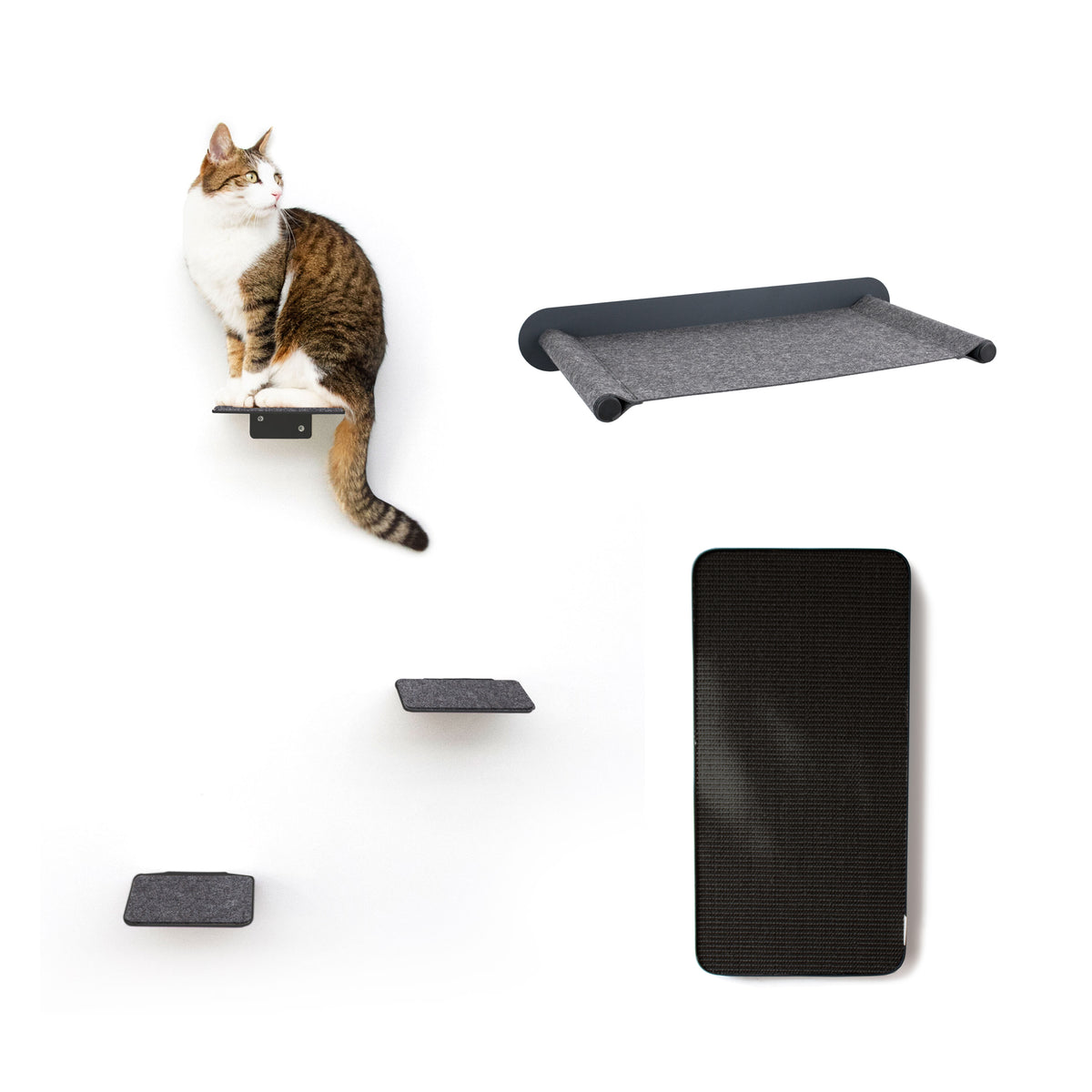 Kattenwand set antraciet - SCRATCHPAD