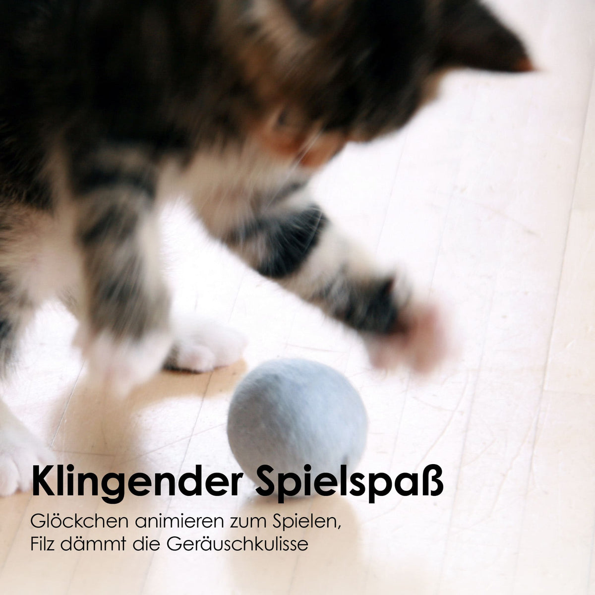 SOUND BALLS Vilten ballen met bel voor katten